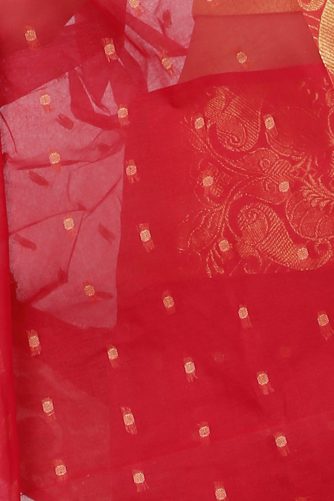 Red Pure Cotton Saloni Tant Saree (1030)
